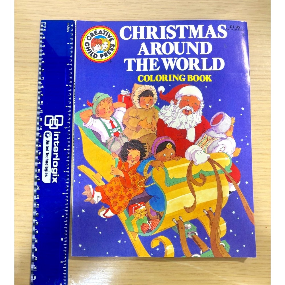 Vintage Christmas Around The World Coloring Book Creative Child Press 1980s